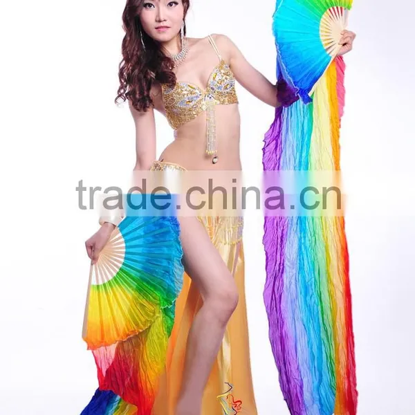 SWEGAL Belly Dance Silk Fan Veil,belly Dance Fan Veils SGBDD14006 photo-4
