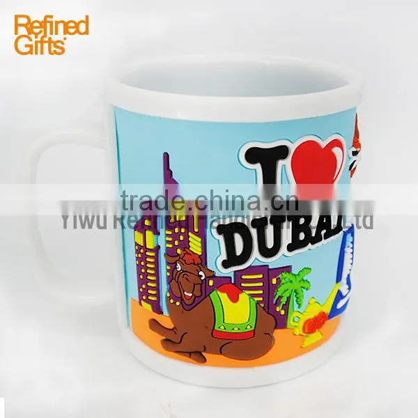 Menufacture China PVC Rubber Coffee Cup Mug DUBAI Mugs Promotional Gift