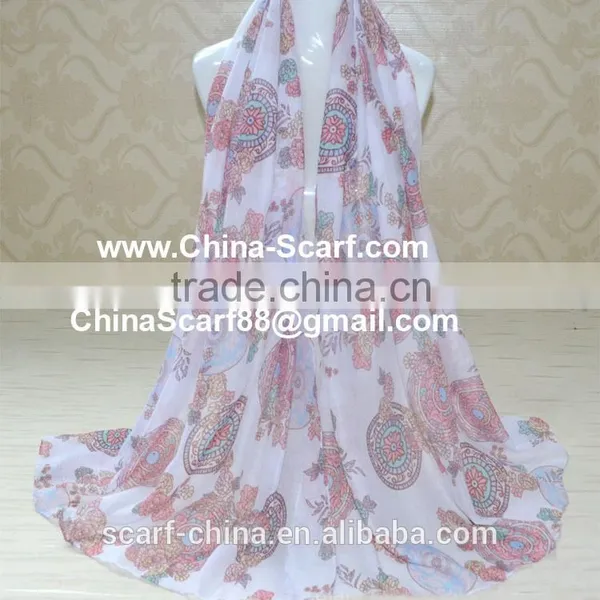 Wholesale Viscose Flower Fashion Scarf photo-3