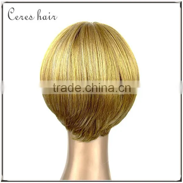 High Temperature Synthetic Bob Wig Blond Color Top Quality Fashion Style Full Lace Wig photo-5