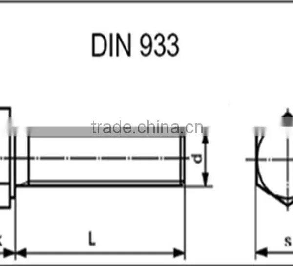 Din 933 Hex Bolts Fasteners