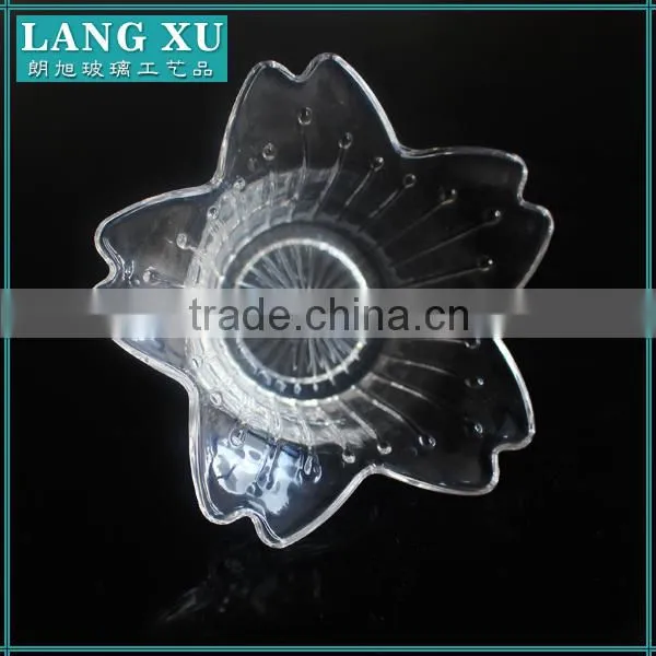 Clear Flower Shape Tealight Glass Candle Holder for Wedding photo-6