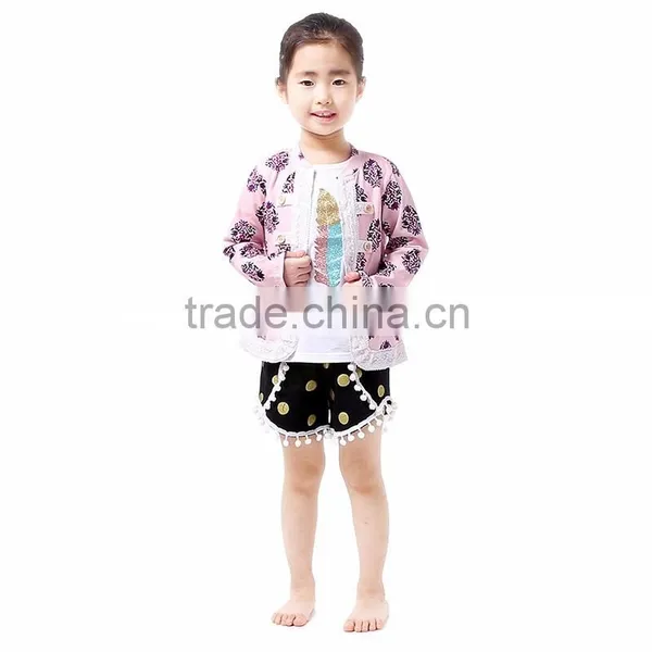 2016 fashion designs wholesale children's boutique clothing , pretty coat