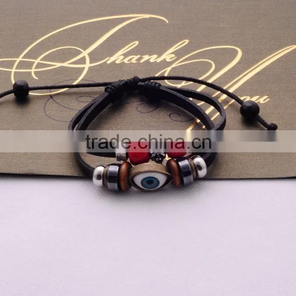 >>2016 Hot Sale Korean Style Bracelets Men Punk Style Vintage Women Multilayer Handmade Wave Leather Bracelets Lover Bracelets / photo-3