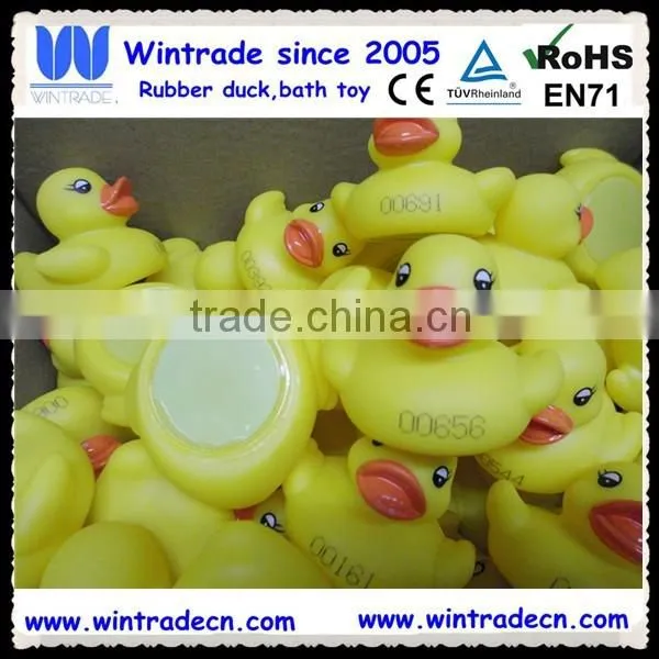 Wholesale Yellow Weighted Floating Rubber Race Duck
