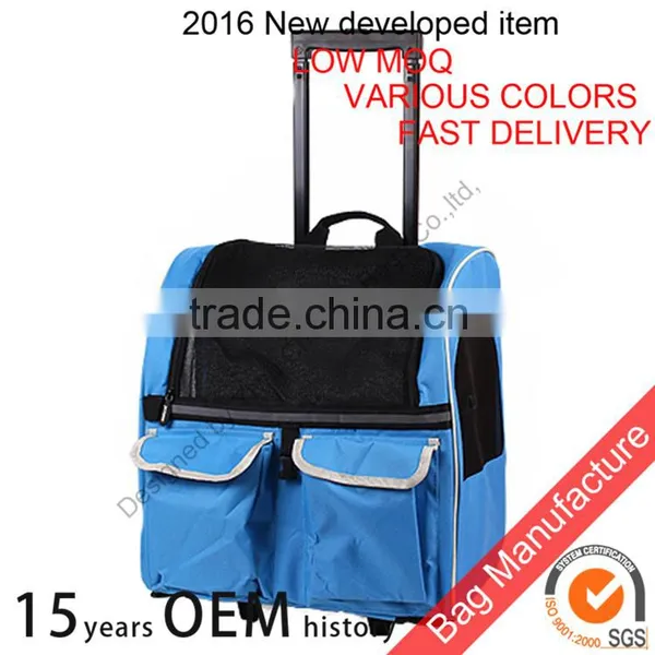 Backpack Pet Carrier on Wheels Travel Rolling Luggage Dog Bags Walking With Mat Quality Choice photo-3