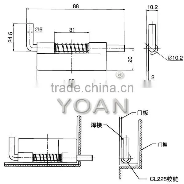 Industrial Electrical Spring Cabinet Box Door Hinges photo-2