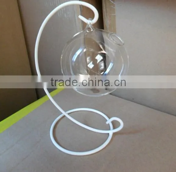 Fashion Clear Glass Round With 1 Hole Flower Plant Stand Hanging Vase Hydroponic Home Office Wedding Decor photo-2