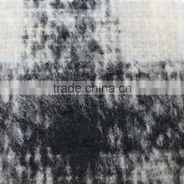 Fall Winter Thick Scotch Plaid Brushed Polyester Acryilic Blend Wool Fabric photo-5