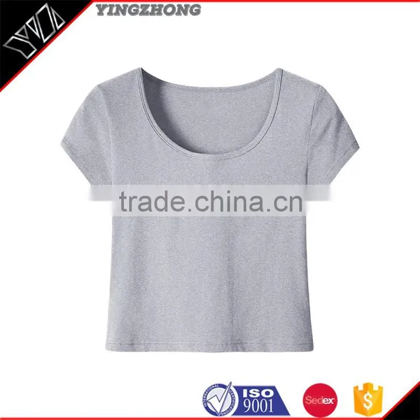 China Factory Whlesales Women Clothing Blank Short Sleeve Solid Colord Sexy T-shirt / t Shirs /tshirs With Soft Fabric photo-2