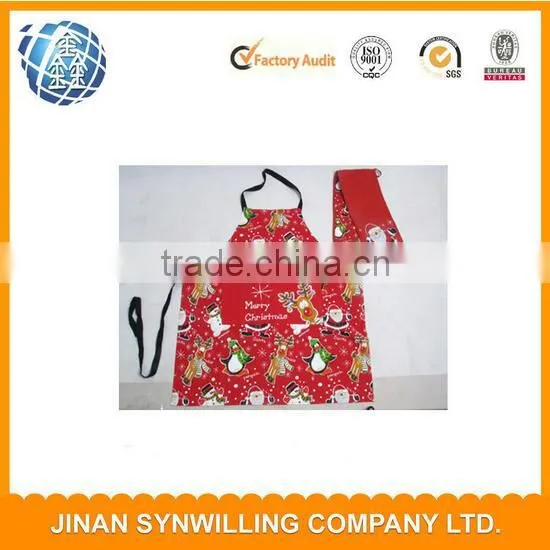 Popular Kitchen Apron Set 100% CottonApron, Gloves and Tea Towel Set Apron Oven Mitt Set