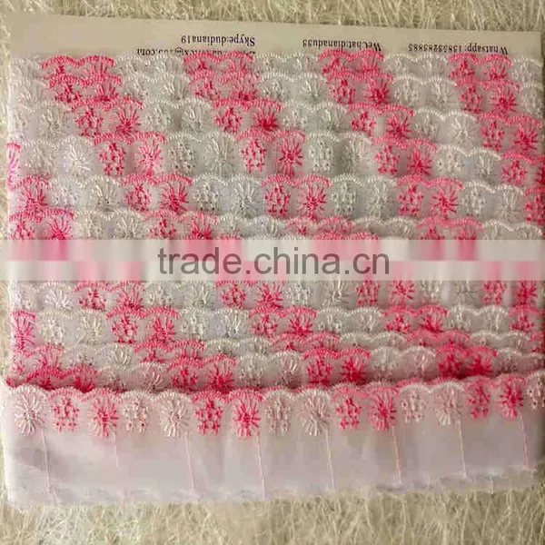 2016 New Design Pink T/C Lace Floral Lace Trimming for Garment photo-2