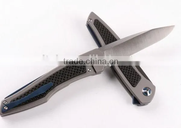 OEM All Titanium Handle D2 Blade Folding Knives for Outdoor photo-5