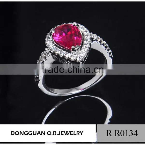 New Design Fashion Single Stone Pink Ring / Fashion Ring Jewelry Wholesale photo-4