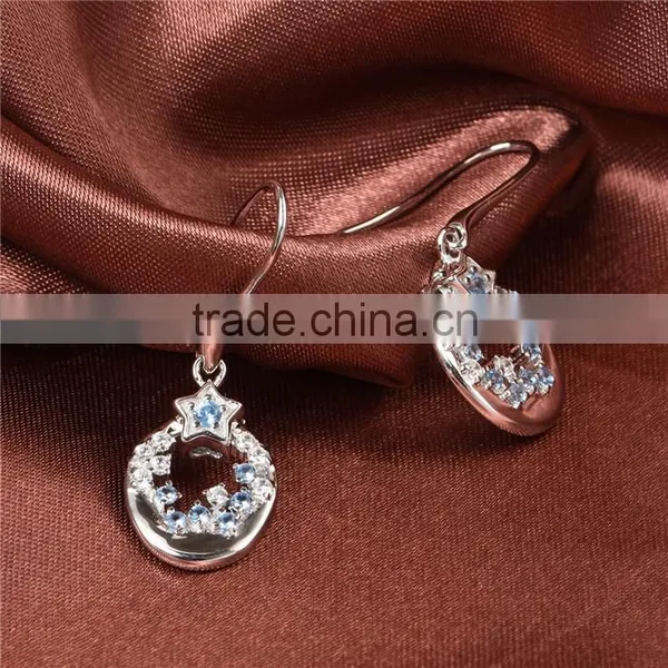 New Trendy Victoria Series Teardrop Spinel Hoop Earrings photo-5