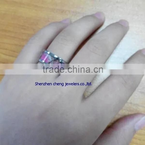 Fashion Jewlery 2015 Canada Camo Inlay Titanium Rings ,Titanium Engagement Ring For Girls photo-4