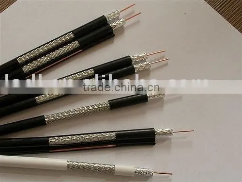 RG6 Coaxial Cable(Dual RG6 Coaxial Cable) With and Without Messenger,used for CATV,CCTV,Main TV Distribution System
