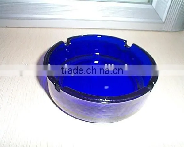 Custom Made Ashtray and Frosted Blue Glass Ashtray , Wholesale Ashtray