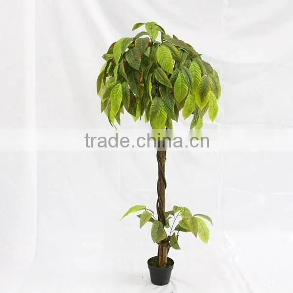 Cheap Artificial Decorative Green Luck Leaves Plant Tree Wood Trunk photo-2
