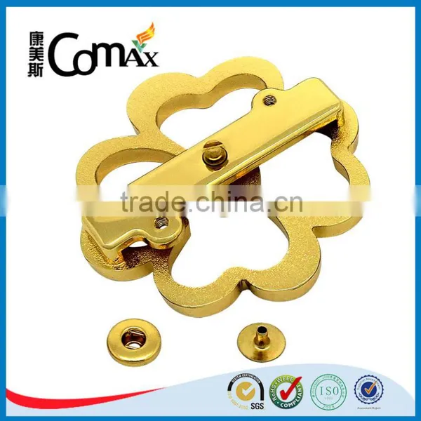 Gold Flower Shape Fashion Metal Handbag Lock photo-5