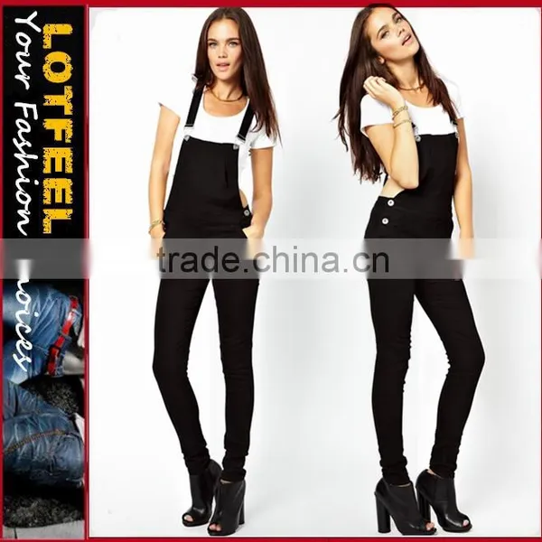 High Quality Women Denim Dungarees Jeans Pants (LOTX121)