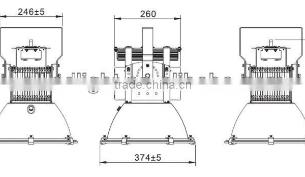 2014 New Style Meanwell Driver Cree Chip 100w 200w 300w 400w 500w Ip65 Led High Bay Light photo-5