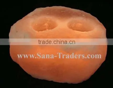 Himalayan Natural Crystal Rock Salt Rough Cuts 4 Hole Tea Light Holder , Candle Holder, Crystal Candle Holder, Himalayan Salt photo-2