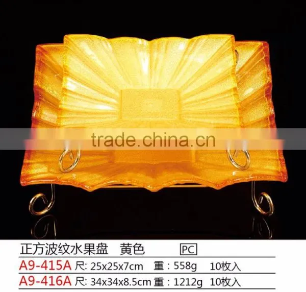 Plastic Colorful Fruit Serving Tray With Stainless Steel Holder photo-5