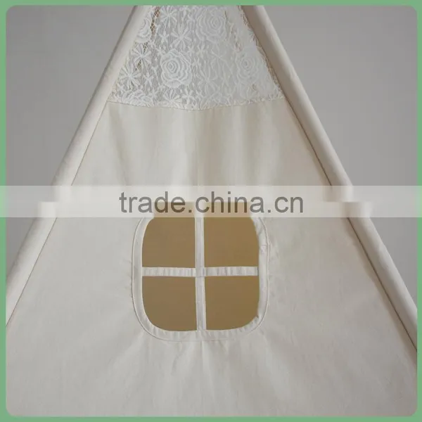 Wholesale Low MOQ Plain Calico Lace Indoor Kids Teepee photo-4