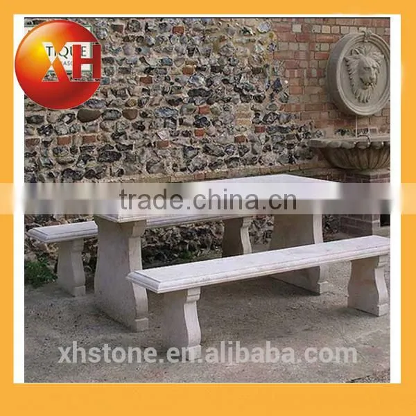 Garden Round Marble Top Dining Table for Park Furniture photo-6