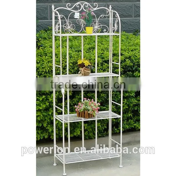 Vintage 4-tier Garden Corner Iron Flower Shelf photo-2