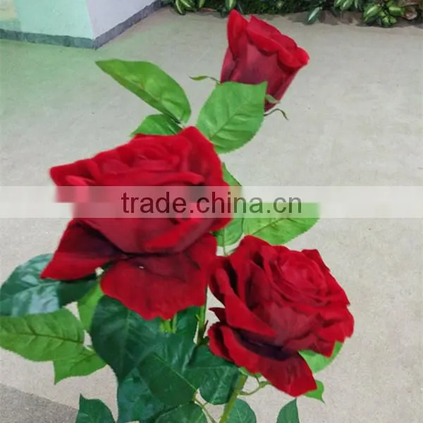 SJ1101502 Fabic Silk Red Rose Wholesale Flowers photo-2