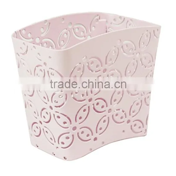 Pink Arc-shaped Metal Punched Pen Ruler Pencil Holder photo-2