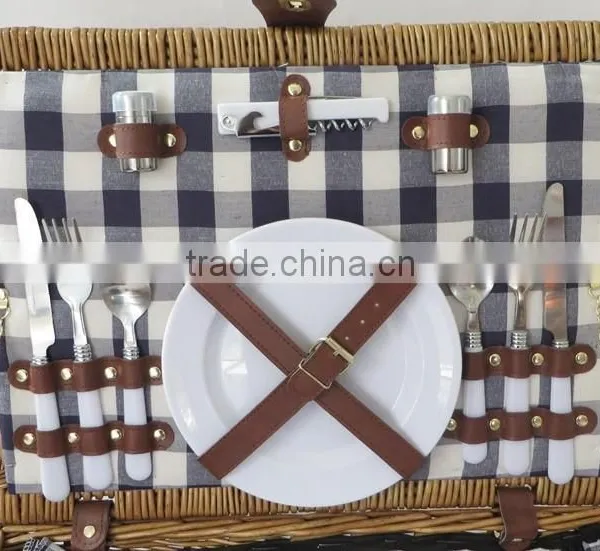 Wholesale Hand Weaving Disposable Picnic Basket With Cutlery photo-3