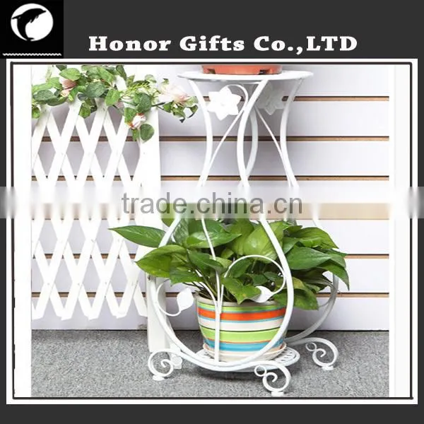 European Style 2-Tier Flower Stand Metal Hanging Plant Stand photo-4