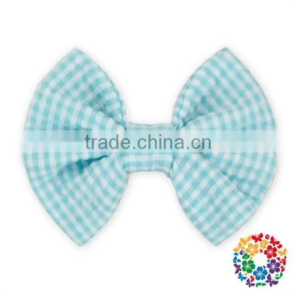 Grosgrain Boutique Hair Bow Seersucker Gingham Hair Bows for Girls Boutique photo-4