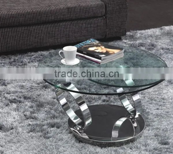 C8041 Movable Swivel Glass Coffee Table Models for Home Using photo-3