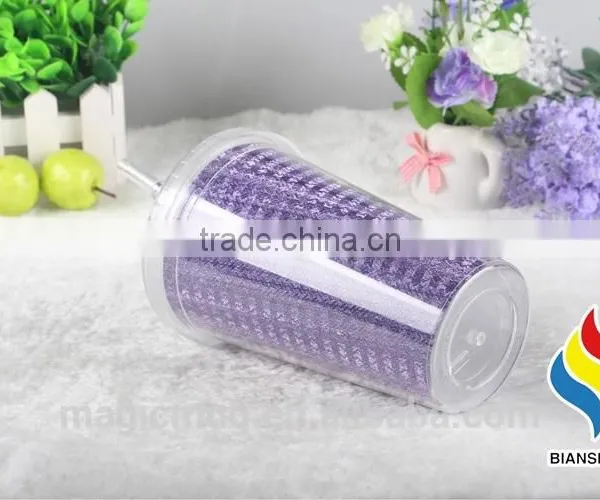 16 oz Double Wall Clear Acrylic Tumblers With Straw photo-6