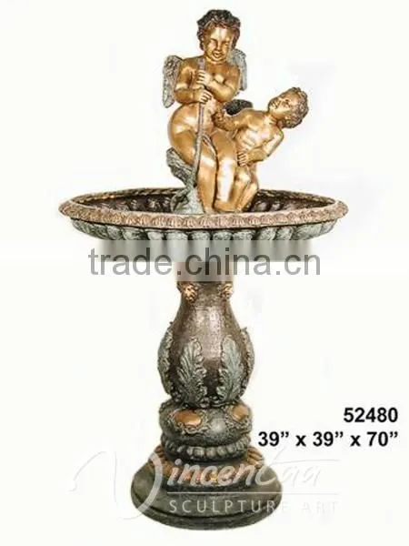 Outdoor Decor Bronze Children Water Fountain for Sale photo-2