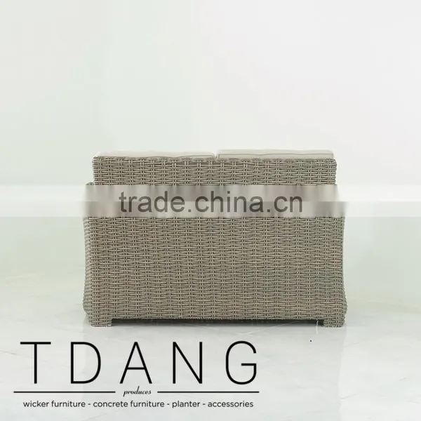 Palm Harbor K-D Wicker Sofa - Contemporary Rattan Furniture Bench. photo-4