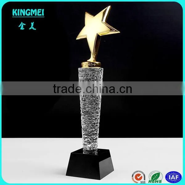 Fashion Multiple Gold Metal Star Crystal Trophy Awards, Crystal Souvenir photo-2