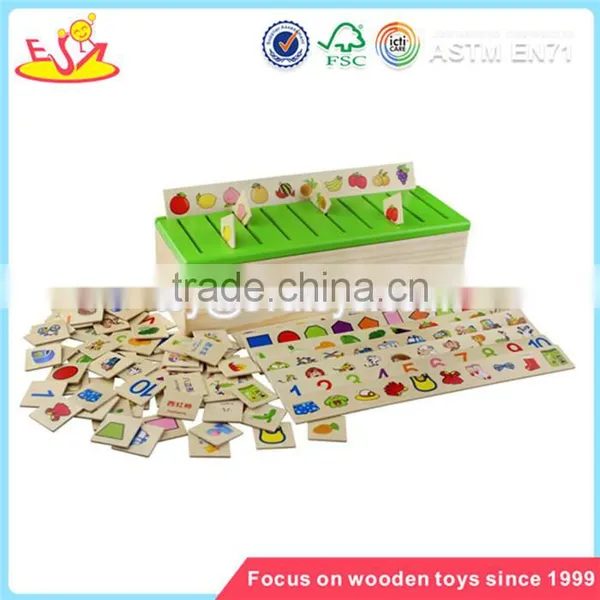 wholesale intelligence toy wooden car toy for kids colorful wooden educational toy W12C003