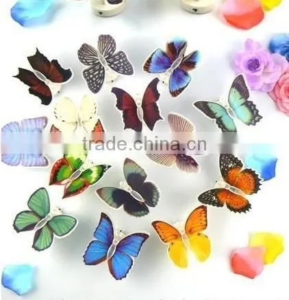 Promotion Gift Children Toy Refrigerator Fridge Butterfly Magnet,DIY Glow Colorful 3d Butterfly Stickers photo-2