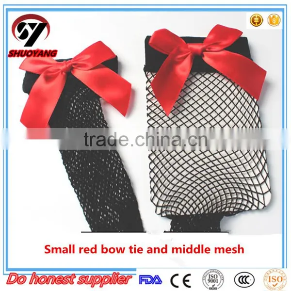 High Quality Fashion New Arrival Women Sexy Fishnet Socks/ Fishnet Socks With Colorful Bow Tie photo-3