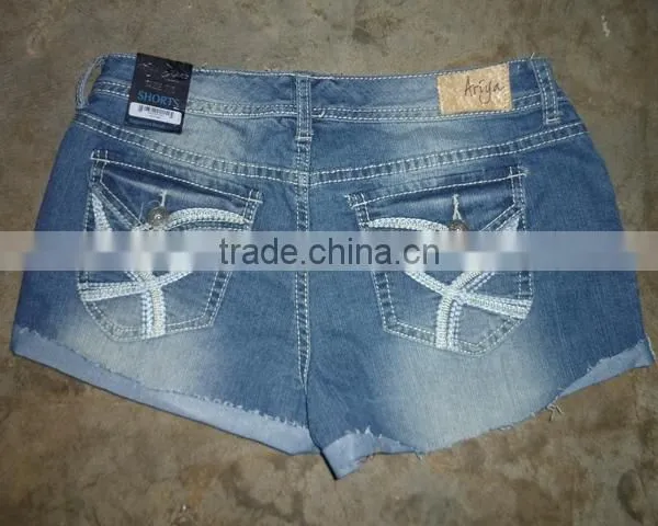 Jeans Denim Shorts, Ladies Stylist Denim Jeans Shorts photo-2