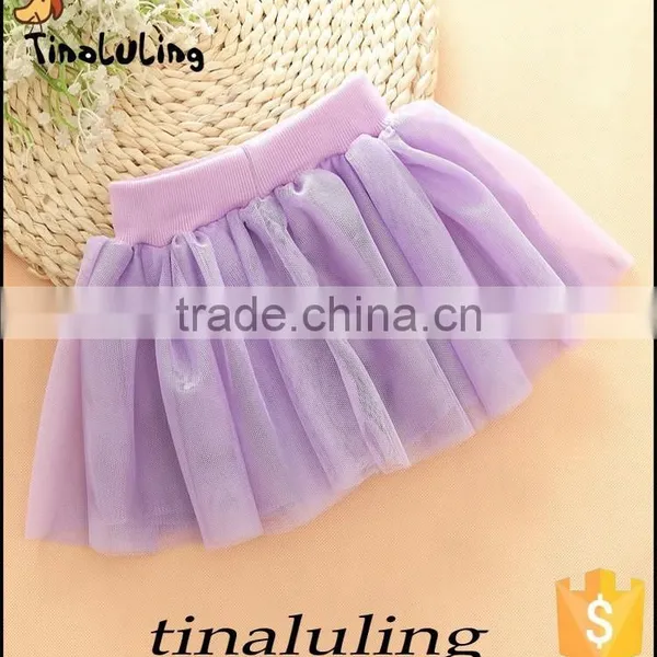 Wholesale Lilac Tutus Children Mini Skirts Tulle Pettiskirts for Girls photo-5