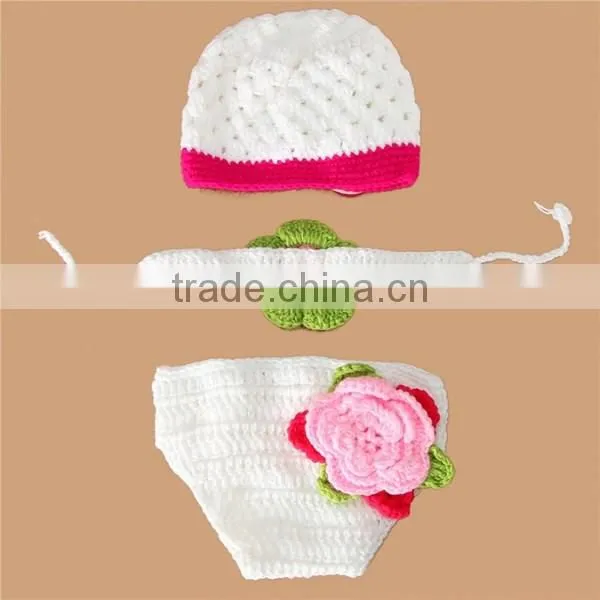 Handmade Crochet Funny Baby Diaper Cover and Hat Pattern photo-2