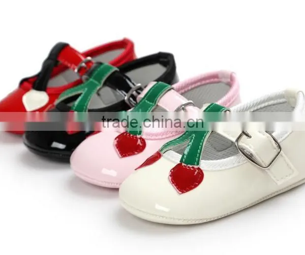 Cherry Design PU Baby Shoes, Cherry Baby Girl Shoes photo-4