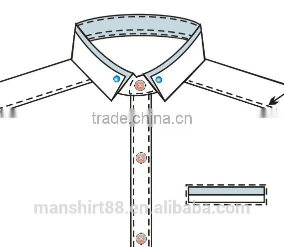 Custom Model Long Sleeve Turn up Collar Bespoke Man Shirt photo-2