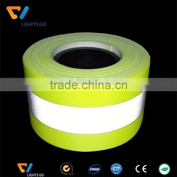 Fluorescent Yellow Fire Flame Retardant Reflective Tape Material for Safety Work Wear photo-5